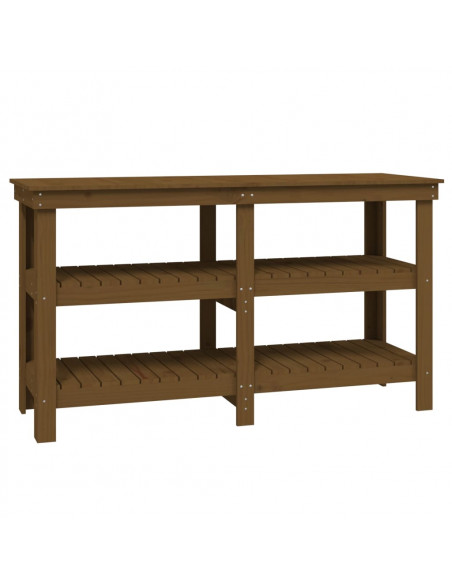 Banco da Lavoro Miele 142,5x50x80 cm in Legno Massello di Pino