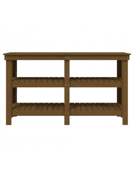 Banco da Lavoro Miele 142,5x50x80 cm in Legno Massello di Pino