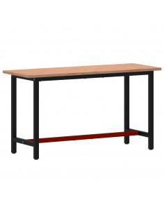 Banco da Lavoro 150x55x81,5 cm Legno Massello Faggio e Metallo 2