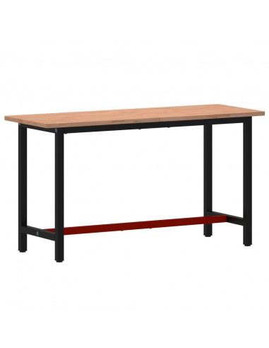 Banco da Lavoro 150x55x81,5 cm Legno Massello Faggio e Metallo