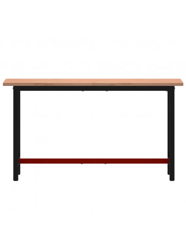 Banco da Lavoro 150x55x81,5 cm Legno Massello Faggio e Metallo