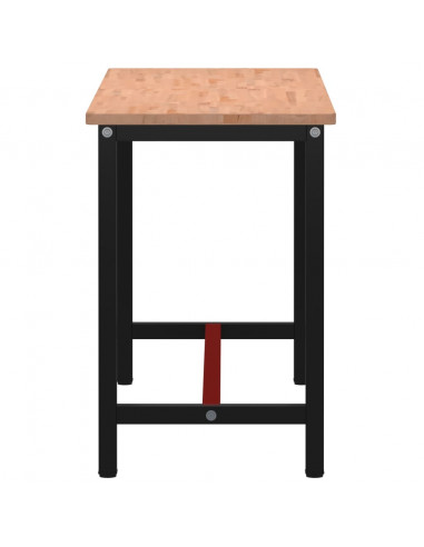 Banco da Lavoro 150x55x81,5 cm Legno Massello Faggio e Metallo