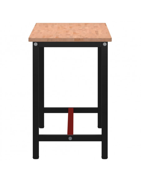 Banco da Lavoro 150x55x81,5 cm Legno Massello Faggio e Metallo