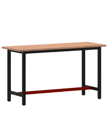 Banco da Lavoro 150x55x81,5 cm Legno Massello Faggio e Metallo