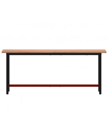 Banco da Lavoro 200x55x81,5 cm Legno Massello Faggio e Metallo
