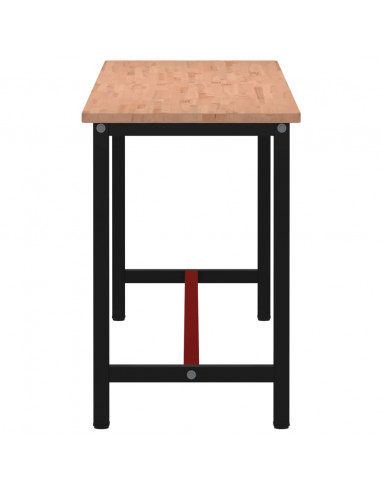 Banco da Lavoro 200x55x81,5 cm Legno Massello Faggio e Metallo
