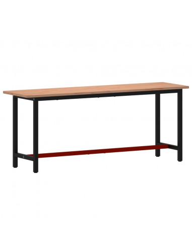 Banco da Lavoro 200x55x81,5 cm Legno Massello Faggio e Metallo