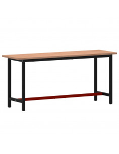Banco da Lavoro 180x55x81,5 cm Legno Massello Faggio e Metallo 2
