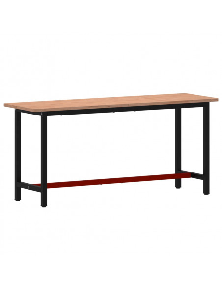 Banco da Lavoro 180x55x81,5 cm Legno Massello Faggio e Metallo