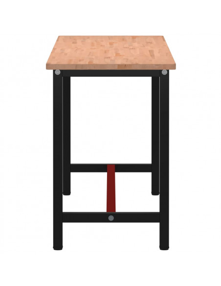 Banco da Lavoro 180x55x81,5 cm Legno Massello Faggio e Metallo
