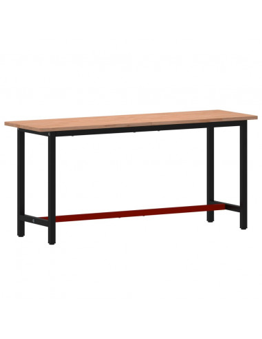 Banco da Lavoro 180x55x81,5 cm Legno Massello Faggio e Metallo