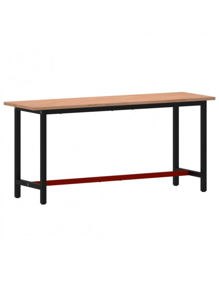 Banco da Lavoro 180x55x81,5 cm Legno Massello Faggio e Metallo