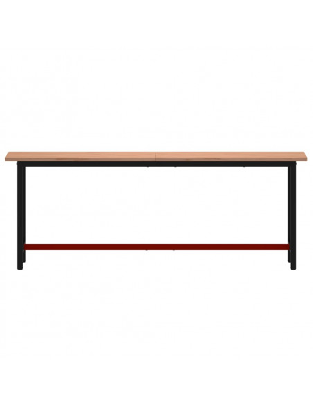 Banco da Lavoro 220x55x81,5 cm Legno Massello Faggio e Metallo