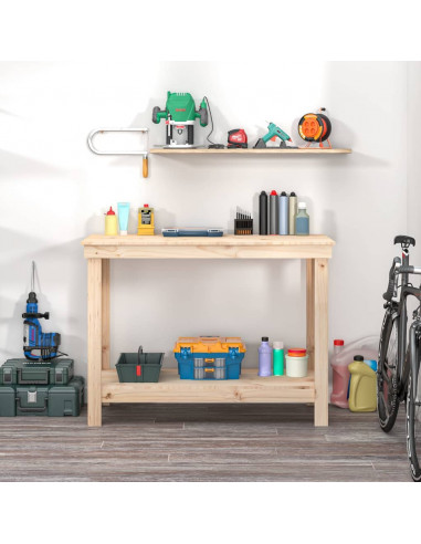 Banco da Lavoro 110x50x80 cm in Legno Massello di Pino