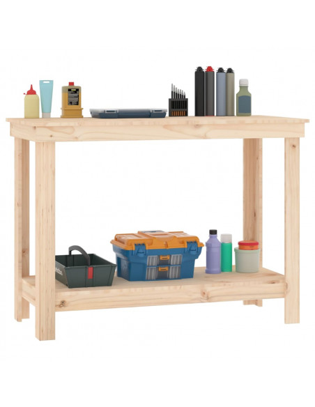 Banco da Lavoro 110x50x80 cm in Legno Massello di Pino