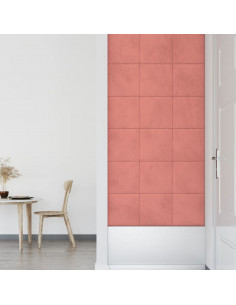 Pannelli Murali 12 pz Rosa 30x30 cm Velluto 1,08 m²