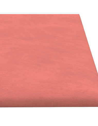 Pannelli Murali 12 pz Rosa 60x15 cm Velluto 1,08 m²
