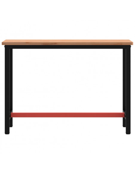 Banco da Lavoro 115x55x81,5 cm Legno Massello Faggio e Metallo
