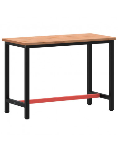 Banco da Lavoro 115x55x81,5 cm Legno Massello Faggio e Metallo