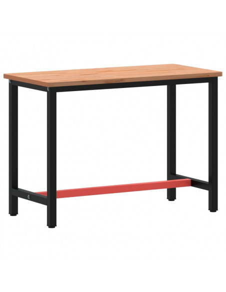 Banco da Lavoro 115x55x81,5 cm Legno Massello Faggio e Metallo