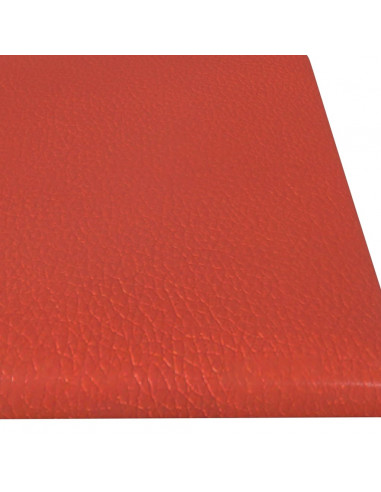 Pannelli Murali 12 pz Rossi 60x15 cm Similpelle 1,08 m²