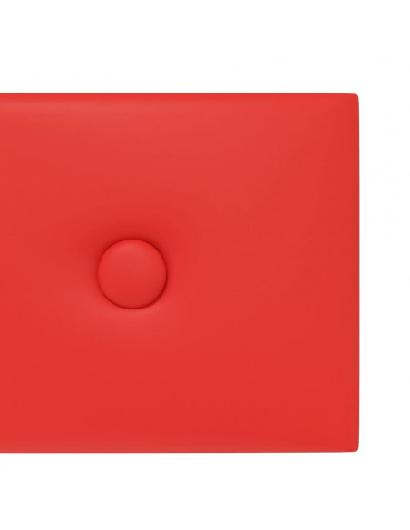 Pannelli Murali 12 pz Rossi 90x15 cm in Similpelle 1,62 m²