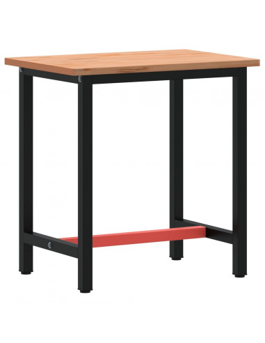 Banco da Lavoro 80x55x81,5 cm Legno Massello Faggio e Metallo