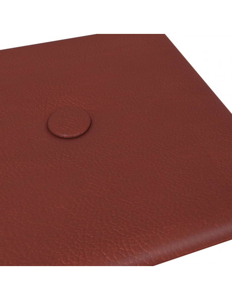 Pannelli Murali 12 pz Rosso Vino 30x15 cm in Similpelle 0,54 m²