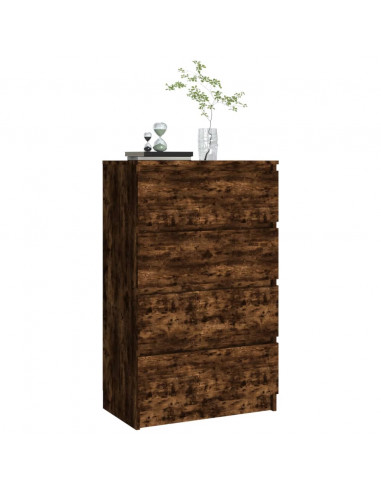 Credenza Rovere Fumo 60x35x98,5 cm in Legno Multistrato