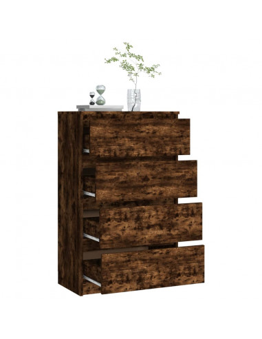 Credenza Rovere Fumo 60x35x98,5 cm in Legno Multistrato