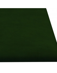 Pannelli Murali 12 pz Verde Scuro 60x15 cm Velluto 1,08 m²