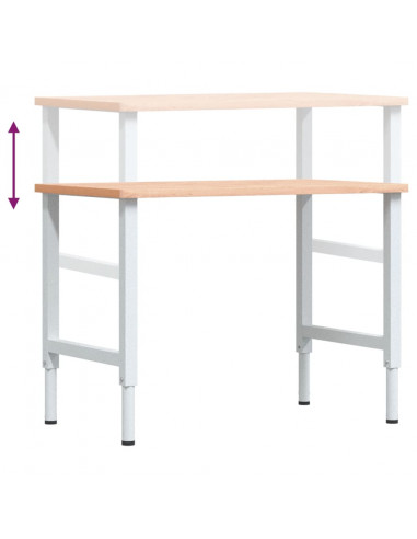 Banco da Lavoro 100x60x(71,5-98) cm Legno Faggio Rettangolare