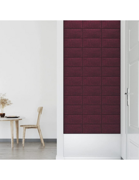 Pannelli Murali 12 pz Viola 30x15 cm Tessuto 0,54 m²