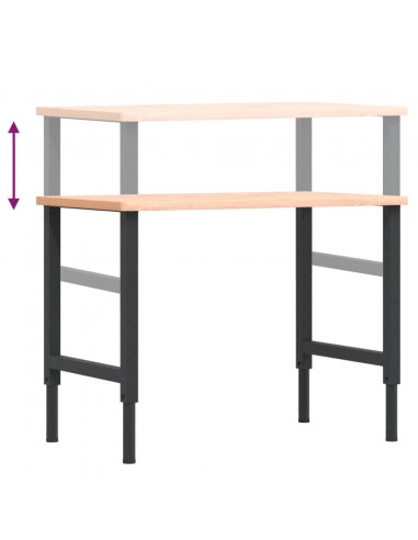 Banco da Lavoro 100x60x(71,5-98) cm Legno Faggio Rettangolare