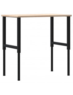 Banco da Lavoro 100x60x(71,5-98) cm Legno Rovere Rettangolare 2