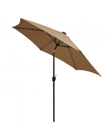 Ombrellone con Luci a LED e Palo Alluminio 300 cm Grigio Talpa