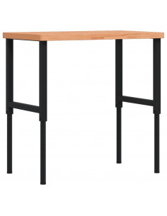 Banco Lavoro 100x60x(73-99,5) cm Legno di Faggio Rettangolare 2