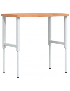 Banco Lavoro 100x60x(73-99,5) cm Legno di Faggio Rettangolare 2