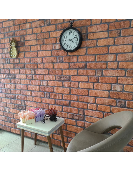 Pannelli Murali 3D con Design a Mattoni Terracotta 10 pz EPS