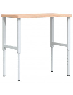 Banco Lavoro 100x60x(73-99,5) cm Legno di Faggio Rettangolare 2