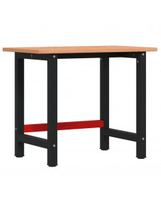 Banco Lavoro 100x60x81,5 cm Legno Massello Faggio Rettangolare 2