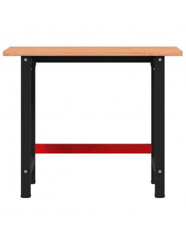 Banco Lavoro 100x60x81,5 cm Legno Massello Faggio Rettangolare