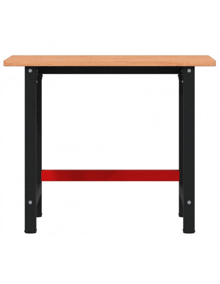 Banco Lavoro 100x60x81,5 cm Legno Massello Faggio Rettangolare