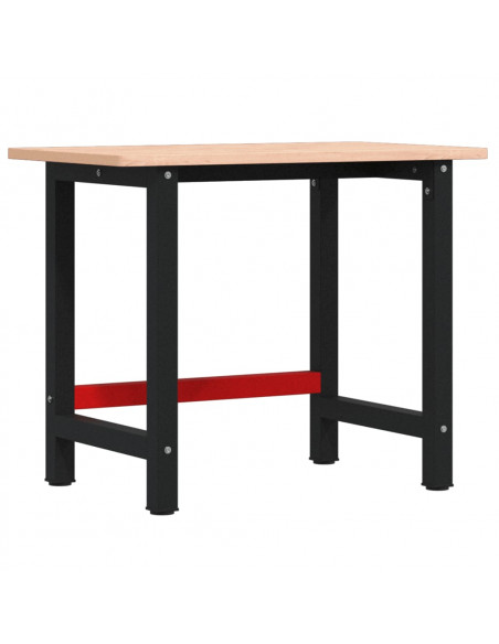 Banco Lavoro 100x60x81,5 cm Legno Massello Faggio Rettangolare