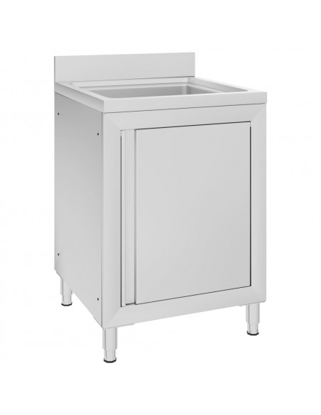 Mobiletto da Cucina con Lavandino in Acciaio Inox 60x60x96 cm
