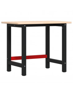 Banco Lavoro 100x60x81,5 cm Legno Massello Rovere Rettangolare 2