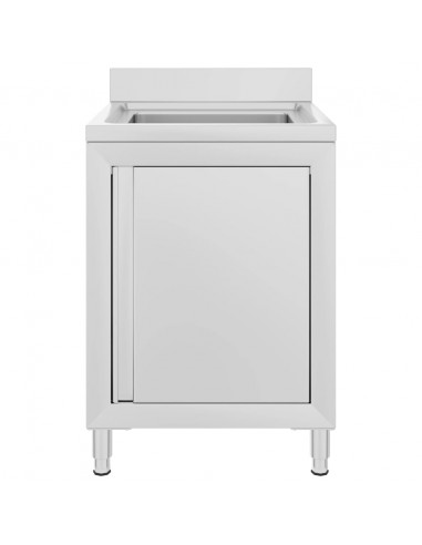 Mobiletto da Cucina con Lavandino in Acciaio Inox 60x60x96 cm
