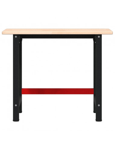 Banco Lavoro 100x60x81,5 cm Legno Massello Rovere Rettangolare