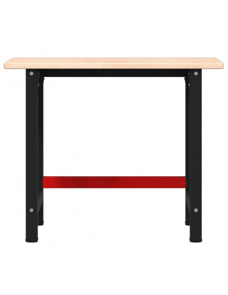 Banco Lavoro 100x60x81,5 cm Legno Massello Rovere Rettangolare