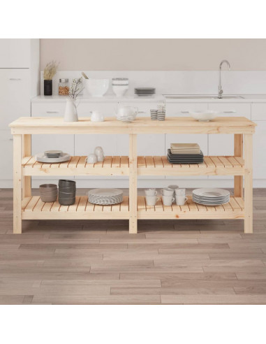 Banco da Lavoro 181x50x80 cm in Legno Massello di Pino